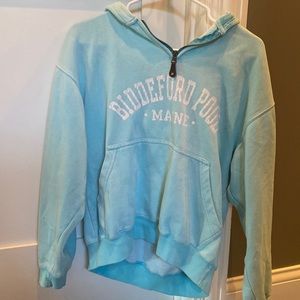 Womens light blue graphic sweatshirt (Biddeford Pool Maine)